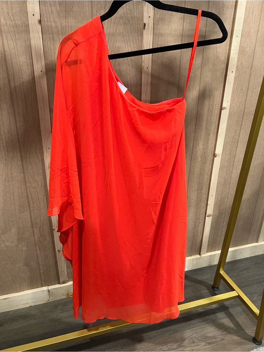 Women’s One-Shoulder Orange Dress